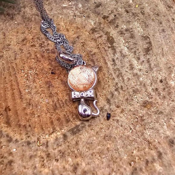 Genuine Nature Meteorite Cat 925 Stamped Pendant Necklace - Picture 8 of 10